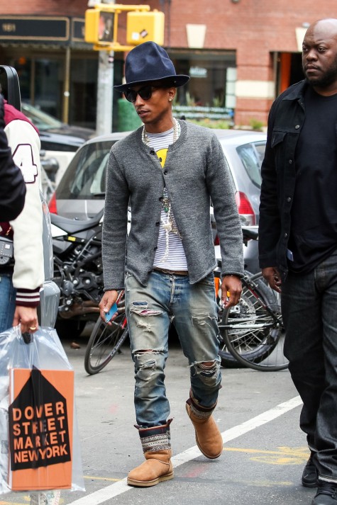 Cách phối đồ nam đẹp như Pharrell với áo cardigan