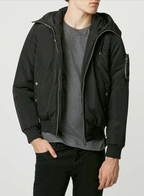 Đen - phong cách thời trang - Topman bomber - elle man