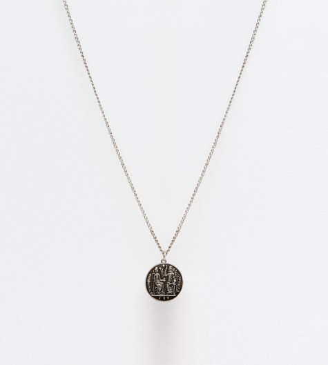 phụ kiện nam Xuân Hè 2016 - ASOS Coin Necklace In Silver- elleman