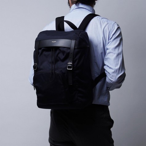 phụ kiện nam Xuân Hè 2016 - SAINT LAURENT HUNTING CANVAS AND LEATHER BACKPACK - elleman