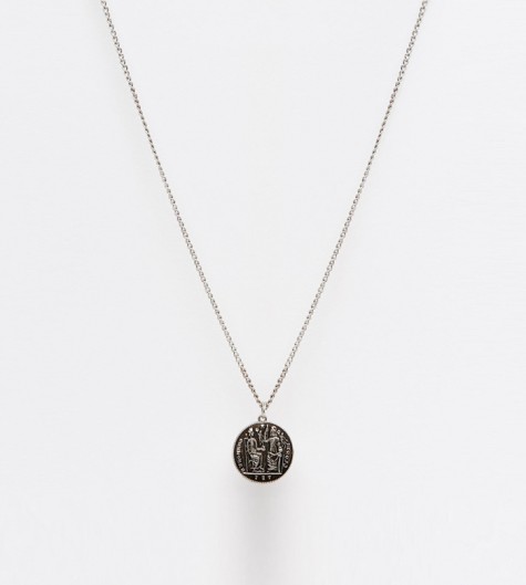 phụ kiện nam Xuân Hè 2016 - ASOS Coin Necklace In Silver- elleman