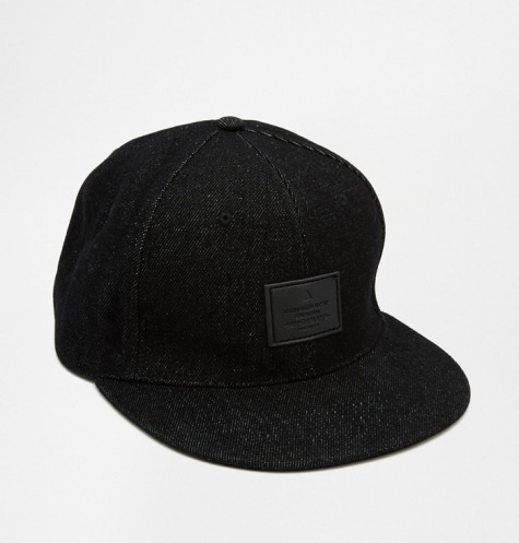 phụ kiện nam Xuân Hè 2016 - ASOS SNAPBACK CAP IN BLACK DENIM - elleman