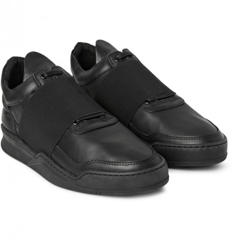 giày dép nam Hè 2016 - Velcro & Straps - Filling Pieces elastic-trimmed leather sneakers - elleman