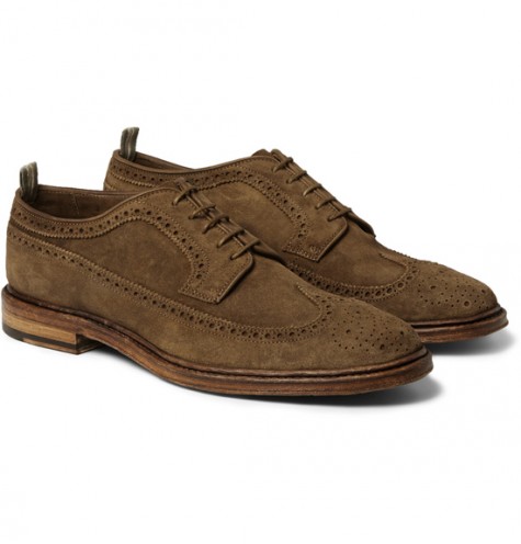 giày dép nam Hè 2016 - Crepe Soles - Officine creative harvard Suede Wingtip brogues - elleman