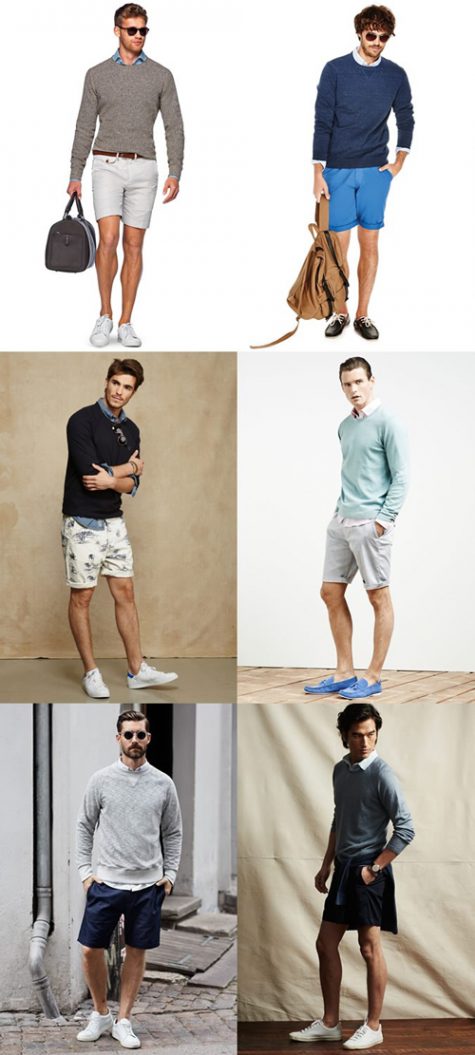 Thời trang Hè 2016 Phối đồ như một quý ông - oxford shirt + shorts + sweater - elle man