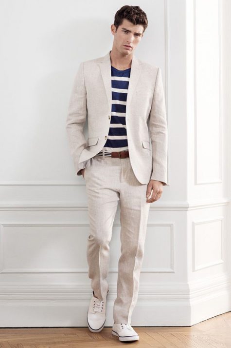 5 phong cách thời trang cực chất phối cùng màu trung tính - beige suits + white shirt 3 - elle man