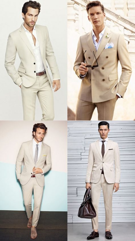 5 phong cách thời trang cực chất phối cùng màu trung tính - beige suits + white shirt - elle man