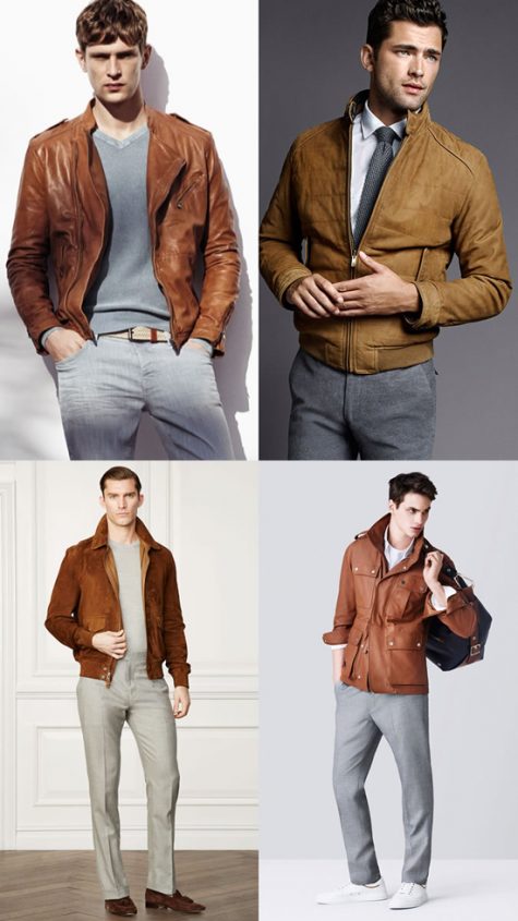 5 phong cách thời trang cực chất phối cùng màu trung tính - tan jacket + grey trousers - elle man