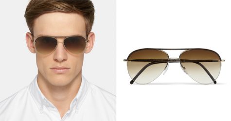 5 lỗi phong cách thời trang cần tránh trong mùa Hè - CUTLER AND GROSS Aviator-Style Leather-Trimmed Acetate Sunglasses (£325) - elle man