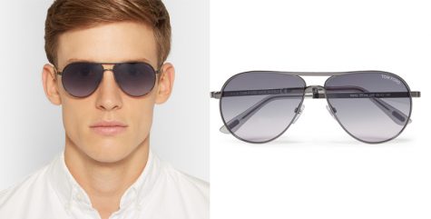 5 lỗi phong cách thời trang cần tránh trong mùa Hè - TOM FORD Marko Aviator-Style Gunmetal And Acetate Sunglasses £191.67 - elle man