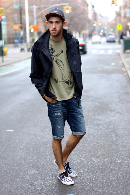 quần short nam - jeans + áo thun 3 - elle man