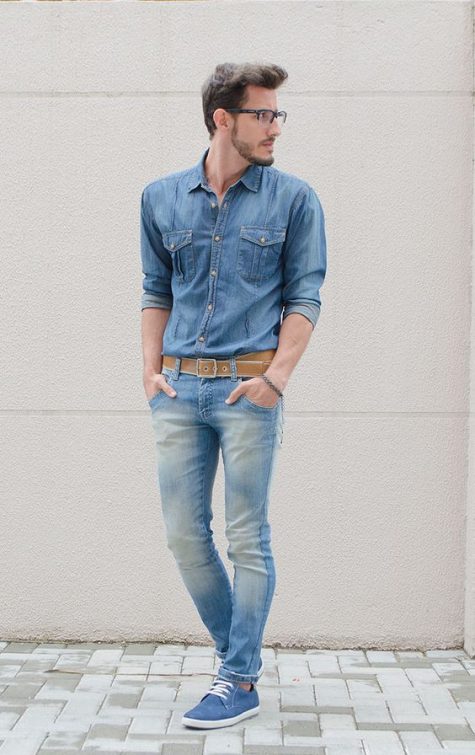 Sơ mi denim, trang phục của đàn ông mạnh mẽ