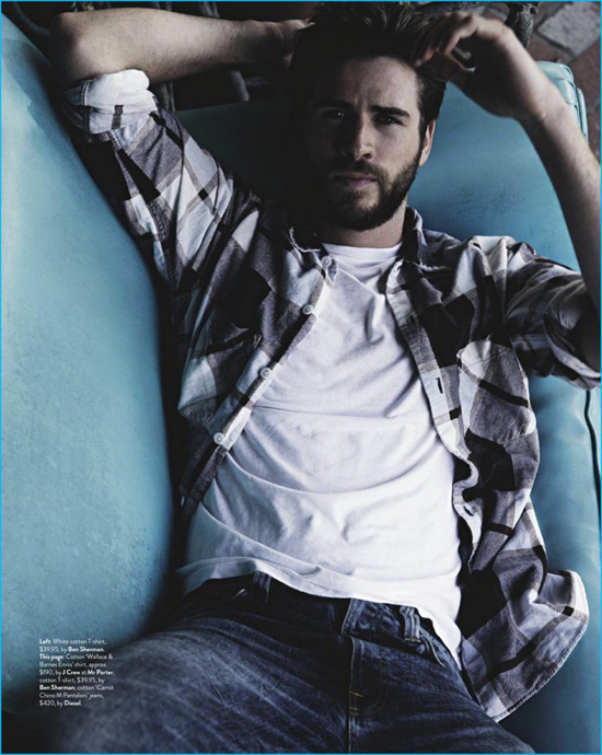phong cach thoi trang Liam Hemsworth - flannel 3 - elle man