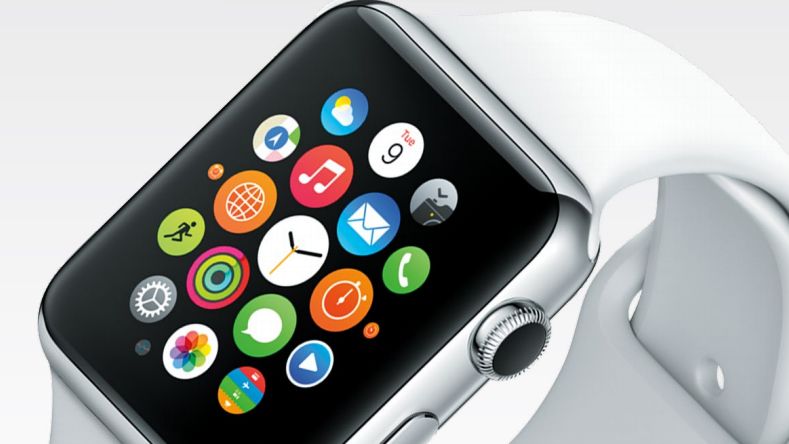 đồng hồ nam Apple Watch màu trắng, mặt đen.