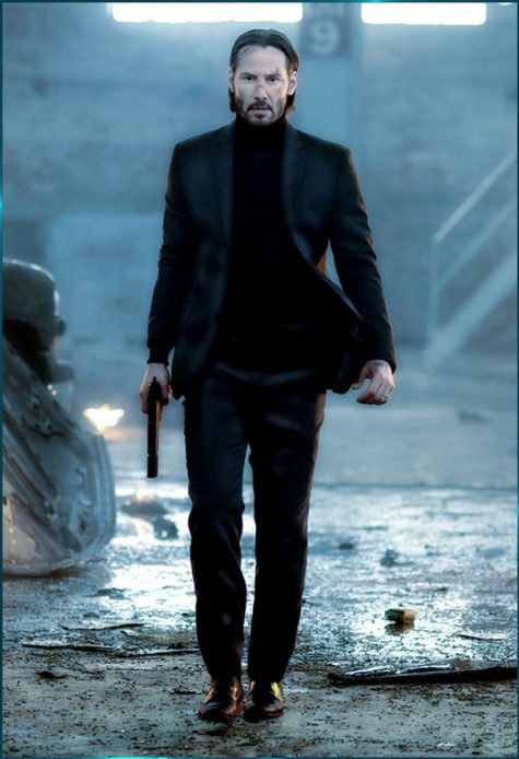 John Wick (Keanu Reeves) cực ngầu với áo cổ lọ trong bộ suit này