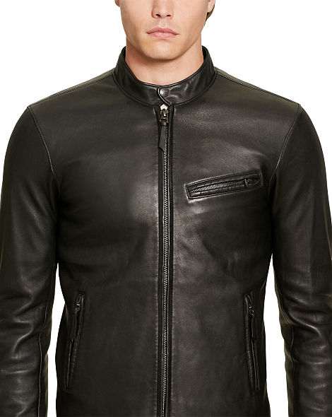 Áo da nam Ralph Lauren Purple Label ‘Leather Biker’ Jacket