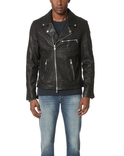 Áo da nam Baldwin ‘Johnny’ Leather Moto Jacket in Black 