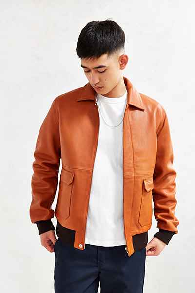 Áo da nam Wood-Wood ‘Dean’ Leather Jacket in Copper 