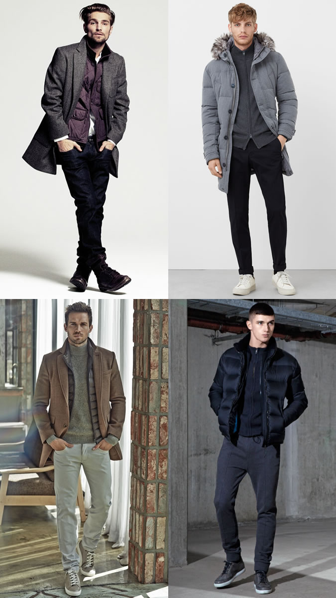 cách phối quần áo lạnh mùa Đông - zip-up track top + coat - elle man
