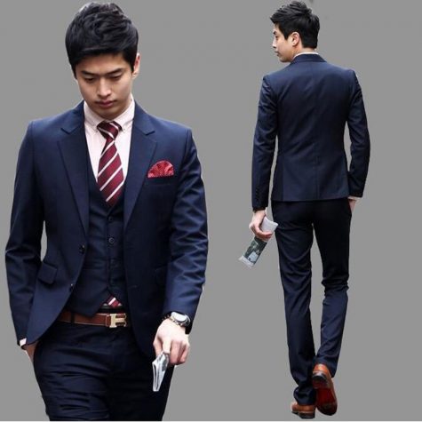 Cách phối quần áo: suit for short men