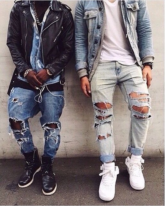 xu hướng thời trang - ripped jeans - elle man