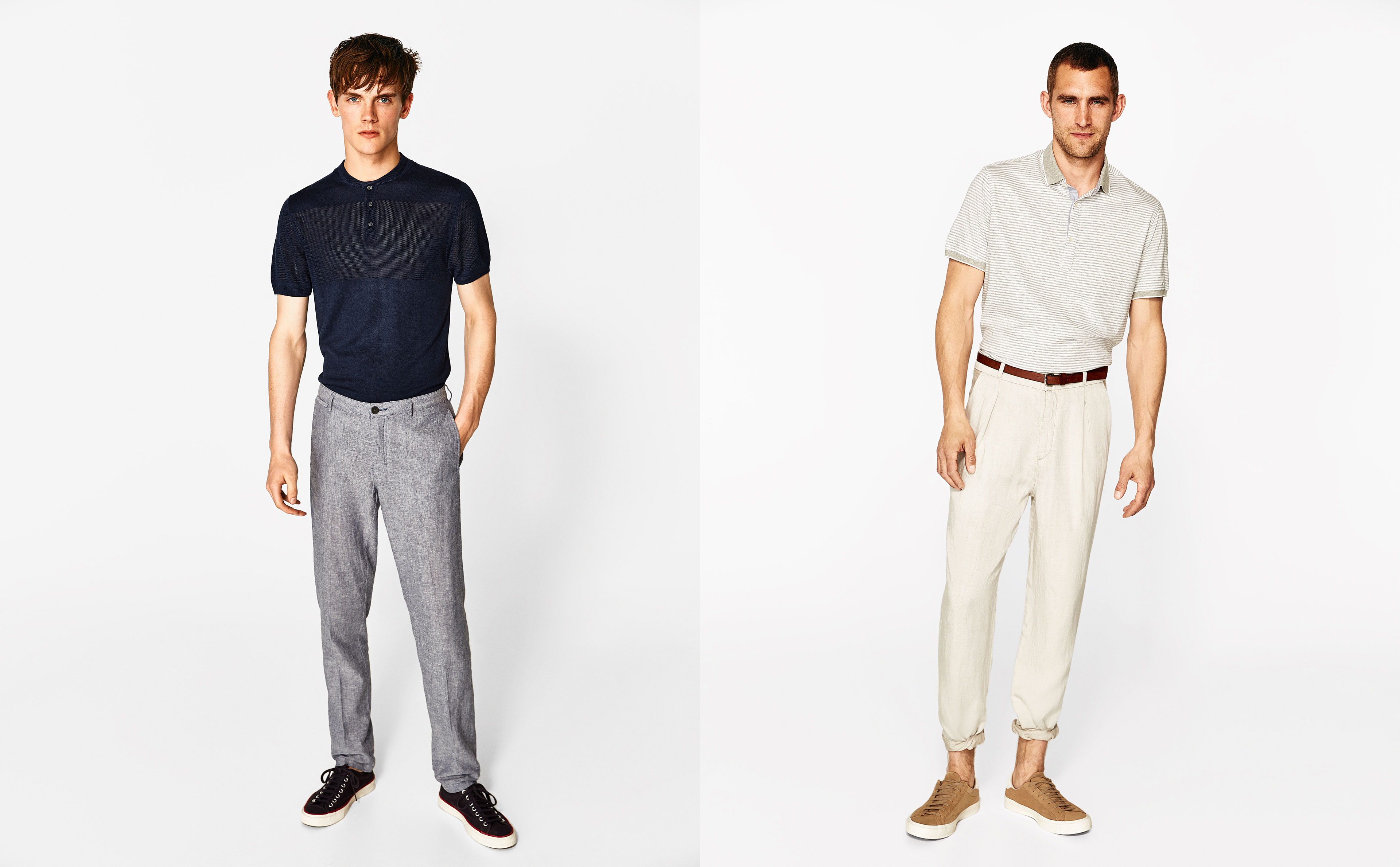 cach phoi do - elle man - polo+trouser+sneaker