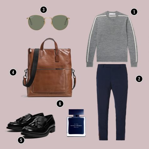 1. Áo: CDG / 2. Quần: Prada/ 3. Kính: Rayban / 4. Túi: Coach / 5. Giày: Zara / 6. Nước hoa: Narcisso