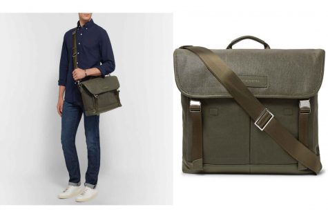 Jackson Leather-Trimmed Waxed Cotton-Canvas Messenger Bag £460