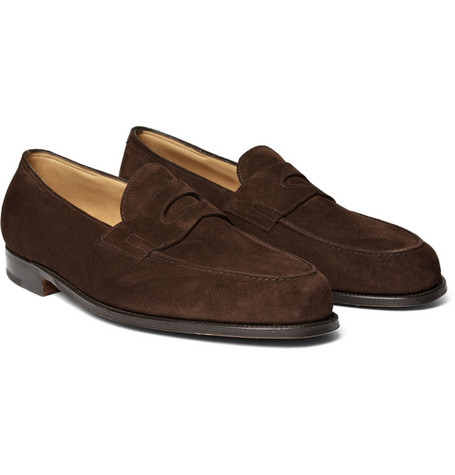 12 thuong hieu giay loafer nam john lobb lopez suede penny loafers GBP 895 - elle man