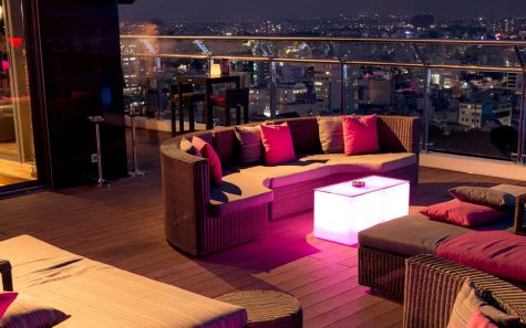 Sài Gòn về đêm từ trên cao của rooftop