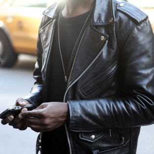 leather biker jacket