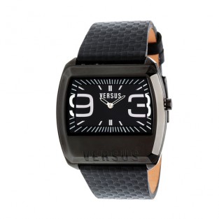 3C60700000 'Angle' Black Leather Watch