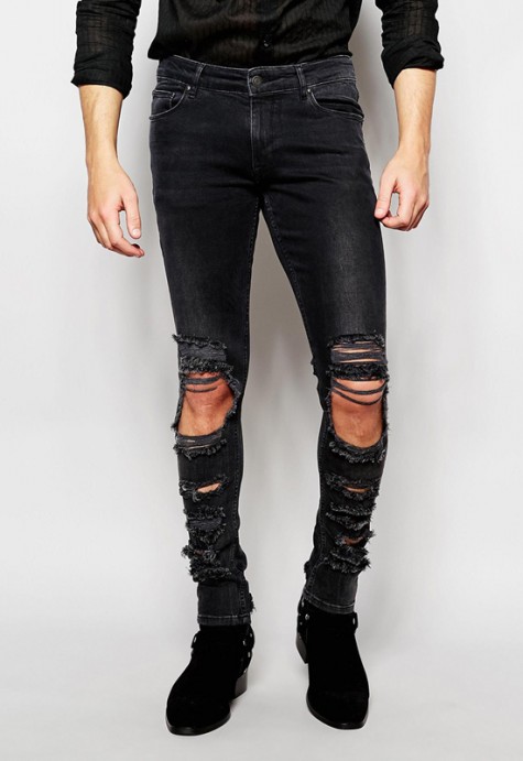 Các xu hướng áo & quần jeans nam hot 2016 - distressed ASOS extreme super skinny - elleman