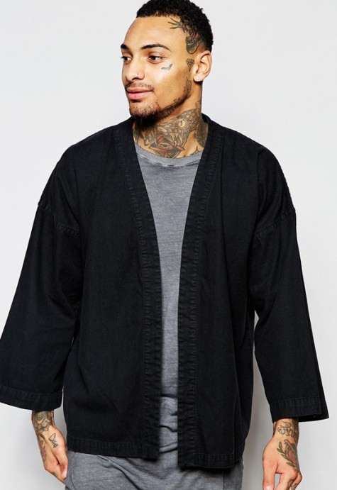 Các xu hướng áo & quần jeans nam hot 2016 - japanese ASOS black denim kimono - elleman