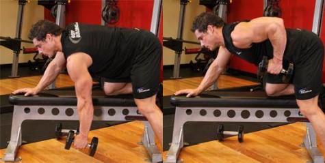 Bài tập One-Arm Dumbbell Row (bài tập với tạ đơn)