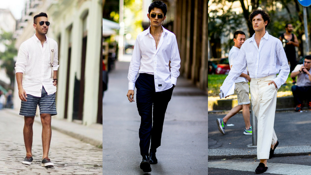 ao so mi trang linene - elle man feature