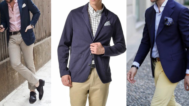 Áo khoác blazer nam navy ELLE Man feature