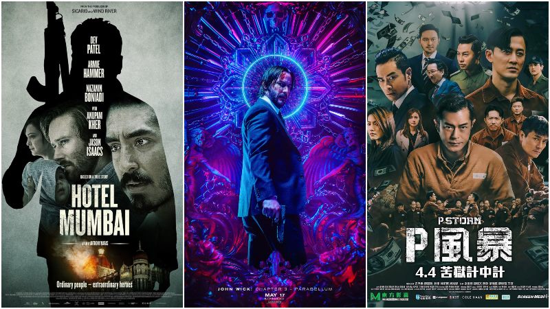 phim hanh dong hay dau 2019 - poster hotel mumbai, john wick, doi chong tham nhung _ elle man feature 2