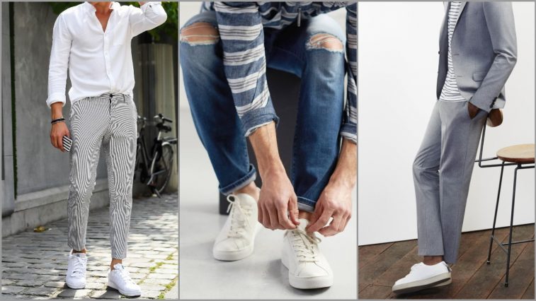 phoi do voi giay sneaker trang - elle man feature 2