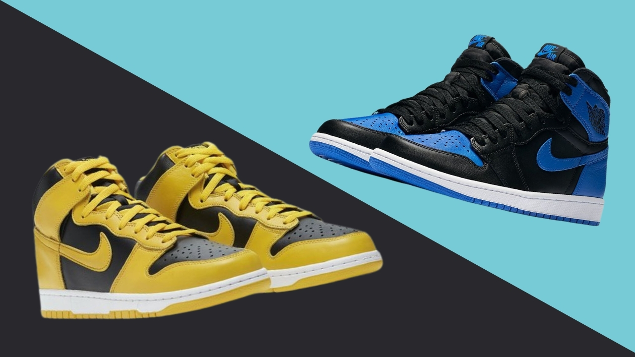 giay the thao nike dunk vs air jordan 1 cover - elle man