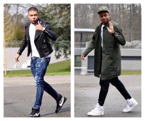 Kylian Mbappe mang sneaker Nike x OFF-WHITE