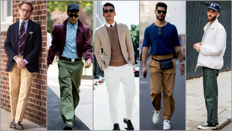 phoi do quan kaki mau sac - elle man cover 1