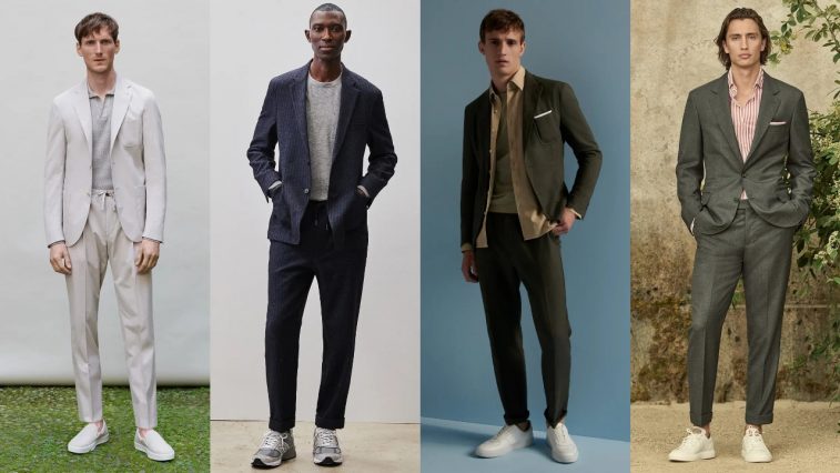 Phối đồ suit và sneakers