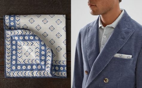 pocket square hand-rolled edges - Brunello Cucinelli