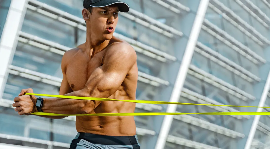 tập gym với dây kháng lực
