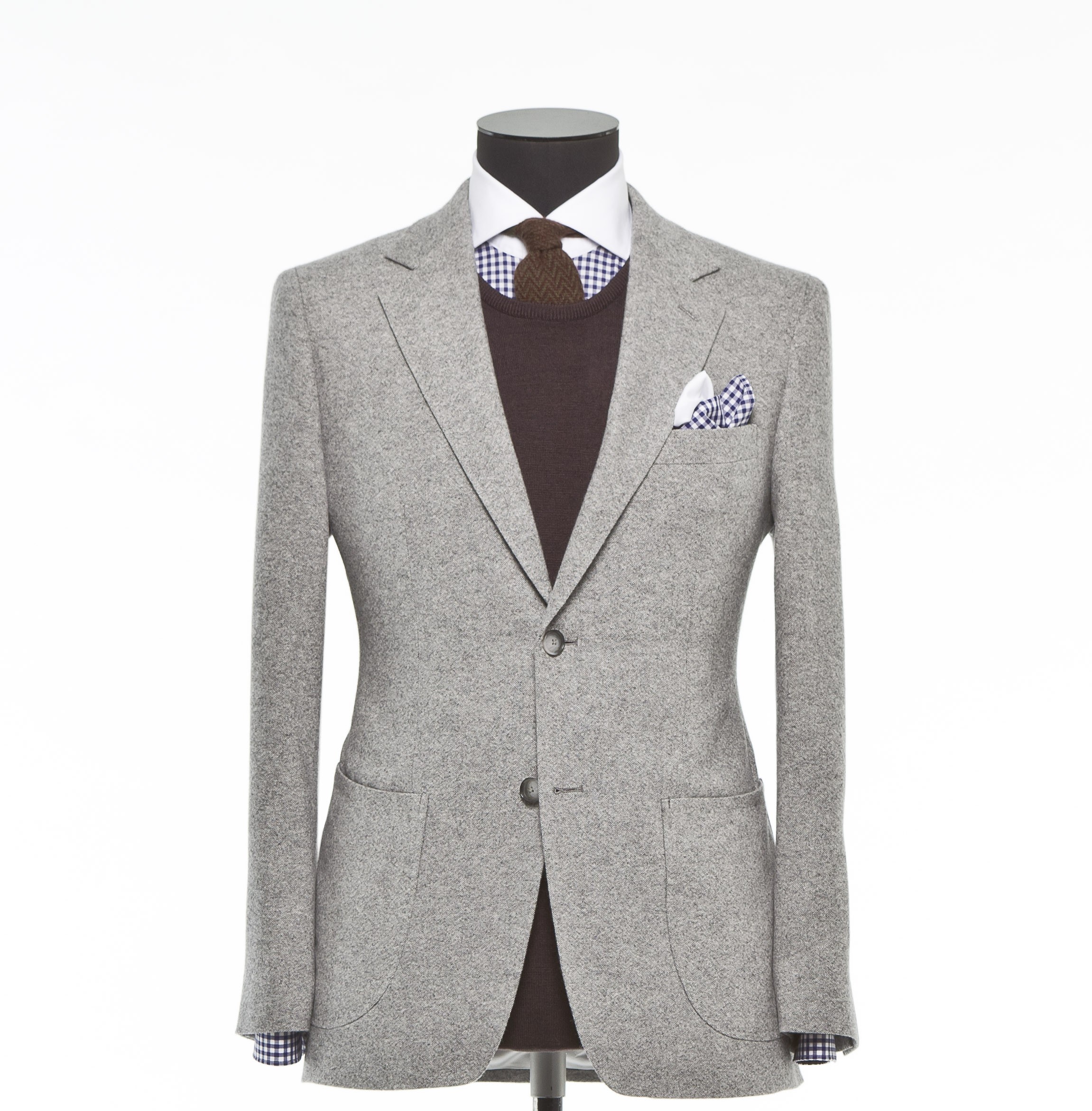 Blazer Áo vest dạ Nam AV18 màu Trắng 2 khuy Họa tiết đen xẻ giữa