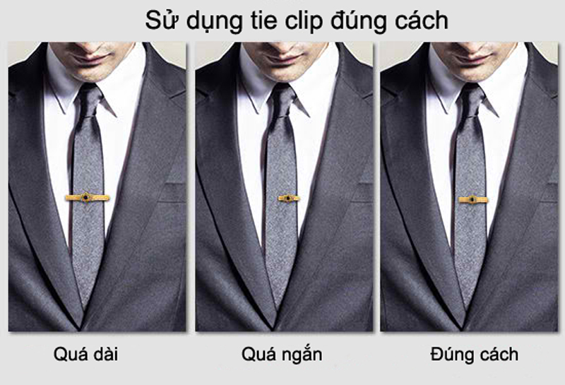 Quy tắc sử dụng kẹp cà vạt (tie clip).