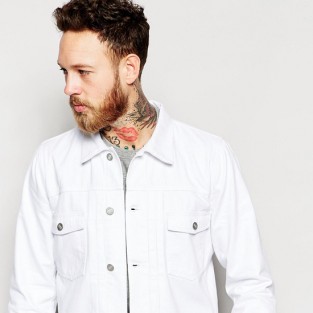 Các xu hướng áo & quần jeans nam hot 2016 - White Asos jeans jacket - elleman