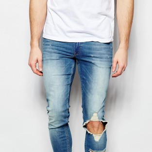 Các xu hướng áo & quần jeans nam hot 2016 - distressed ASOS etreme super skinny jeans - elleman