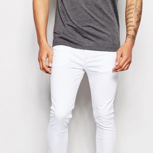 quần jeans nam trắng - ASOS Super Skinny Jeans In White - elleman